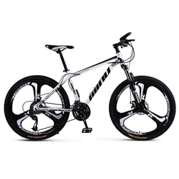 XER Mountain Bike XER Mountain Bike da Uomo, Telaio in Acciaio al Carbonio ad Alta velocità 30 Ruote da 24 Pollici a 3 Razze, forcelle Anteriori Completamente Regolabili, White, 30speed