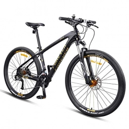 XHCP Mountain Bike XHCP Bicicletta Mountain Bike Mountain Bike da 27, 5 Pollici, Telaio in Fibra di Carbonio Mountain Bike a Doppia Sospensione, Freni a Disco Mountain Bike Unisex per Tutti i Terreni, Oro, 30 velocit