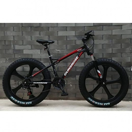 XNEQ Mountain Bike XNEQ 24 / 26 Pollici ampliato e ispessite Tire Mountain Bike, motoslitta, Una Ruota, Freno a Disco Ammortizzatore Biciclette, di Uomini, Donne, Studenti, Rosso, 24 inch