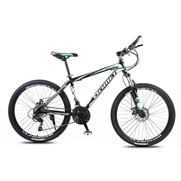 zcyg Mountain Bike zcyg 21 velocità Mountain Bike, Ruote da 24 / 26 Pollici, con Freno A Disco, Peso Leggero per Uomini da Uomo Bici da Uomo(Size:24inch, Color:Nero + Verde)