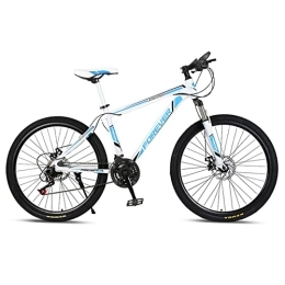 zcyg Mountain Bike zcyg Bike da 24 / 26 Pollici per Adulti / Giovani 21 velocità Mountain Bici, Freno A Doppio Disco, Telaio in Acciaio Ad Alto Contenuto di Carbonio, Sospensione A(Size:24inch, Color:Bianco+Blu)