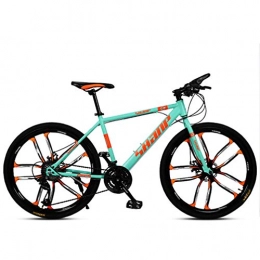 ZKHD Mountain Bike ZKHD Unisex Mountain Cross-Country Bici di Corsa, elettrostatico Vernice Cornice, Spessore Acciaio al Carbonio Tubo Muro, Freni a Doppio Disco e Una Ruota Mountain Bike, Verde, 21 Speed