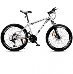 ZTBXQ Mountain Bike ZTBXQ Fitness Sport all'aperto Mountain Bike per Adulti Doppio Freno a Disco / Telaio in Acciaio ad Alto tenore di Carbonio Biciclette Motoslitta Bicicletta Ruote da 24 Pollici Bianco 21 velocità