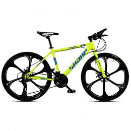 ZTIANR Mountain Bike ZTIANR Bicicletta della Montagna, 26 Pollici Anteriore Sospensioni Freni A Disco Idraulici Mountain Bike Bicicletta 21 / 24 / 27 / 30 Lega velocità Montagna, Giallo, 27 Speed