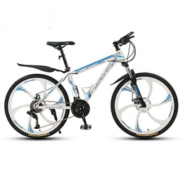 ZWPY Mountain Bike ZWPY Biciclette Fuoristrada in Acciaio Ad Alto Tenore di Carbonio, Bicicletta da Montagna, Ruote da 26 Pollici, 24 velocit, Corpo Aerodinamico, per Ciclismo Sportivo, Bianco Blu