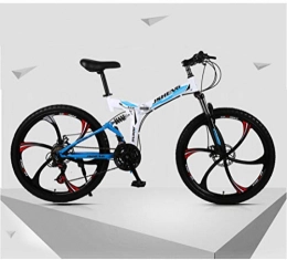 ZXNM Mountain Bike ZXNM 26 Pollici Piegare Doppia Ruota Bici, Pedale per Studenti delle Scuole Elementari Bicicletta, Mountain Bike Ammortizzatore, Cyclette All'Aperto Auto Pieghevole / Bianca / 26´ç