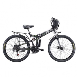 MSM Bicicleta 3 Modos De Conducción Ebike para Adultos Al Aire Libre Ciclismo, Plegable Eléctrico Bicicleta De Montaña, Rueda Litio-Ion Batter Bicicleta Eléctricoa Negro 350w 48v 8ah