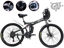 Leifeng Tower Bicicleta de montaña eléctrica plegables Alta velocidad 26 pulgadas de neumático de la bici plegable eléctrica ciclomotor habló Lamer Ebike 21 Velocidad 48V 500W Electric Mountain Bicycles 3 Modo de altavoz Vespa faros LED integrado for Adul