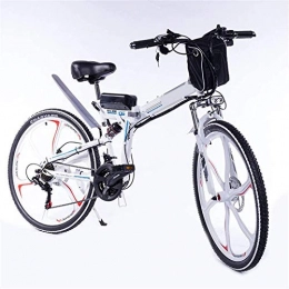 RDJM Bicicleta Bici electrica, 35km todopoderoso motor de bicicleta eléctrica / h Suspensión 26''4.0 Grandes neumáticos de bicicletas de montaña bicicleta plegable eléctrica de edad Mujeres / Hombres LED de luz de l