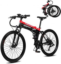 CCLLA Bicicleta de montaña eléctrica plegables Bicicleta de montaña eléctrica de 26"400W Aleación de Aluminio Ebike para Adultos, 48V 10AH Batería de Iones de Litio Bicicleta Profesional MTB de 27 velocidades para Hombres y Mujeres (Col