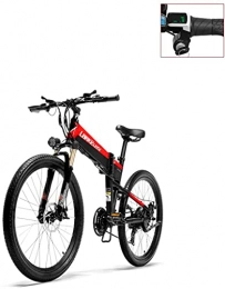 CCLLA Bicicleta Bicicleta de montaña eléctrica para Adultos de 26 Pulgadas, Cola Suave, batería de Litio de 36 V, Bicicleta eléctrica, Marco de aleación de Aluminio Plegable, 21 velocidades (Color: B)