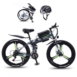 L-LIPENG Bicicleta Bicicleta de Montaña EléCtrica Plegable con Motor de 350 W / 36 V Batería de Litio ExtraíBle NeumáTicos para Nieve de 26 Pulgadas Velocidad MáXima de 30 Km / H Frenos de Disco Doble, Gris, 10ah 60km