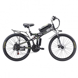 MSM Bicicleta Bicicleta Electrica Inteligente Bicicleta De Suspensin, Plegable Bici Electrica para Adultos, 8ah Litio-Ion Batter 3 Modos De Conduccin, Velocidad Mxima 20km por Hora Negro 350w 48v 8ah