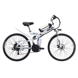 MSM Bicicleta Bicicleta Electrica Inteligente Bicicleta De Suspensión, Plegable Bici Electrica para Adultos, 8ah Litio-Ion Batter 3 Modos De Conducción, Velocidad Máxima 20km por Hora Blanco 350w 48v 8ah