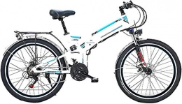 HCMNME Bicicleta de montaña eléctrica plegables Bicicleta Eléctrica 26 '' Bicicleta de montaña eléctrica plegable, bicicleta eléctrica con batería de iones de litio 36V / 10AH, suspensión completa de motor de 300 vatios y engranajes de 21 velocidad