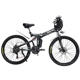 CBPE Bicicleta de montaña eléctrica plegables Bicicleta Eléctrica Plegable 24" con 48V 350W 8Ah Batería De Iones De Litio, City Mountain Bicycle Booster, Negro