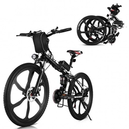 Vivi Bicicleta Bicicleta eléctrica Plegable Vivi de 26 Pulgadas y 250W, Rueda Integral de aleación de Aluminio, Bicicleta eléctrica de montaña, Doble Freno de Disco hidráulico E-Bike para Adultos. (Negro)