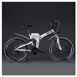 CJCJ-LOVE Bicicleta de montaña eléctrica plegables CJCJ-LOVE Bicicleta Eléctrica Plegable De La Montaña, 26 Pulgadas 21 Velocidad 48V / 8Ah / 350W E-Bike / Bicicletas con Gran Capacidad Extraíble De Tipo Bolsa De La Batería De Litio, Blanco