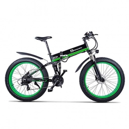 CJH Bicicleta de montaña eléctrica plegables CJH Bicicleta, Bicicleta, Bicicleta Elctrica, 1000W Mens Mountain Ebike 21 Velocidades 26 Pulgadas Fat Tire Bicicleta de Carretera Bicicleta de Playa / Nieve con Frenos de Disco Hidrulicos Y Horqui