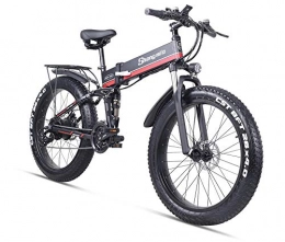 cuzona Bicicleta de montaña eléctrica plegables cuzona 1000w 48v Bicicleta elctrica Fat Tire Scooter Plegable Bicicleta elctrica para Adultos batera de Litio Bicicleta elctrica Mountain Snow Bike-Red_1000w_China