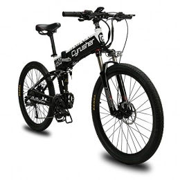 Extrbici Bicicleta de montaña eléctrica plegables Extrbici Bicicleta Elctrica Plegable Montaa Hombres Adultos MTB 500 W 48 V 27 velocidades Marco de aleacin de Aluminio suspensin Completa Frenos de Disco hidrulico Dual XF770 Blanco y Negro