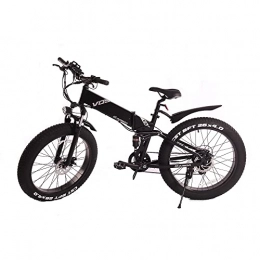 Fafrees Bicicleta de montaña eléctrica plegables Fafrees K3 Fatbike Bicicleta eléctrica plegable 26 pulgadas amortiguador de impactos, delantera y trasera batería de 48 V / 10 Ah, Mountain Pedelec Shimano 7 para hombres y mujeres adultos para la nieve