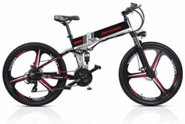 JINHH Bicicleta de montaña eléctrica plegables JINHH Adultos Bicicleta Plegable de 21 velocidades 48V * 350W 26 Pulgadas Bicicleta de montaña elctrica Suspensin Doble con Pantalla LCD Asistente de 5 Pedales