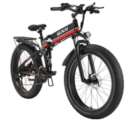 KELKART Bicicleta KELKART Bicicleta de Montaña Eléctrica de 26 Pulgadas, Plegable, con Neumático Grueso, con Motor Sin Escobillas de, con Batería de Iones de Litio Extraíble de 48V 12.8AH Asiento Trasero