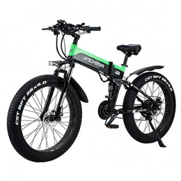 KT Mall Bicicleta de montaña eléctrica plegables KT Mall Montaña Bicicleta eléctrica 26 en Bicicleta Plegable eléctrica de la batería de Litio de 48V 10Ah Fat Tire Bicicleta de Ciclo al Aire Libre Trabajar el Cuerpo Viaje, Verde