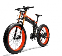 oein Bicicleta de montaña eléctrica plegables LANKELEISI Bicicleta eléctrica para Adultos 1000W 48V 10Ah Shimano 27 velocidades Caja de Cambios Profesional LCD Asistencia a la conducción Inteligente 26 * 4.0 neumático Bicicleta de montaña (Rojo)