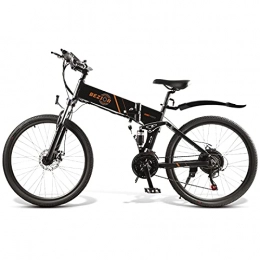 Lixada Bicicleta de montaña eléctrica plegables Lixada Bicicleta eléctrica Plegable de 500 W y 26 Pulgadas, Ciclomotor Eléctrico con Absorción de Impactos de 21 Velocidades con Horquilla de Suspensión, Batería de 10, 4 Ah, Rango de 80 km