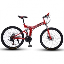 MYMGG Bicicleta MYMGG Bicicleta De Montaña Ruedas De 26 Pulgadas 21 Velocidades (24 Velocidades, 27 Velocidades) Unisex Adulto Bicicleta Plegable, Rojo, 21 speeds