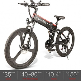 OUXI LO26 Bicicleta Plegable eléctrica Fat Tire 3 Modos Shimano 21 Speed con 48V 350W 10.5Ah Batería de Iones de Litio, Bicicleta de montaña de la Ciudad Adecuada para Hombres Mujeres Adultos(Negro)