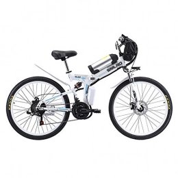 MSM Bicicleta Plegado Ebike con 350w Motor Sin Escobillas, Rueda De 26 Pulgadas 21 Velocidad Bicicleta Electrica, Portátil Batería De Litio Bicicleta De Montaña Blanco 350w 48v 20ah