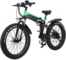 RDJM Bicicleta de montaña eléctrica plegables RDJM Bici electrica Folding Mountain Bike Electric City, Pantalla LED conmuta Bicicleta eléctrica de 48V 10Ah Ebike 500W Motor, 120Kg de la Carga máxima, portátil for almacenar Fácil (Color : Green)