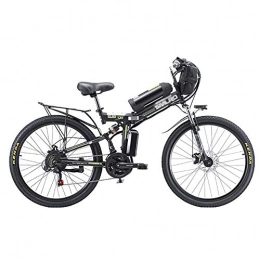 MSM Bicicleta Rueda De 26 Pulgadas 21 Velocidad Bicicleta Electrica, Portátil Batería De Litio Bicicleta De Montaña, Plegado Ebike con 350w Motor Sin Escobillas Negro 350w 48v 20ah