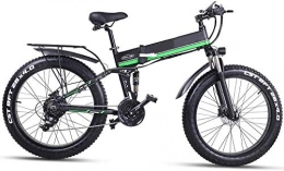 RVTYR Bicicleta de montaña eléctrica plegables RVTYR Bicicleta eléctrica Plegable de 26 Pulgadas de Nieve Fat Tire Bike 12Ah Li-batería 21 Playa Velocidad del Crucero de la montaña E-Bicicleta con el Asiento Trasero Bicicleta eléctrica