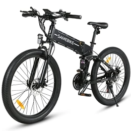 Samebike Bicicleta de montaña eléctrica plegables SAMEBIKE Bicicleta eléctrica 26" Bicicleta Montaña Plegable Ebike, 48V / 12, 5Ah Batería, Shimano 21 Vel, Pedal Assist, Instrumento a Color TFT Adultos Urbana