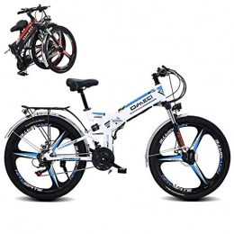 SXZZ Bicicleta de montaña eléctrica plegables SXZZ Bicicleta De Montaa Elctrica Plegable, E-Bike De 24 Pulgadas, Bicicleta Elctrica De 21 Velocidades con Asiento Trasero Y Doble Freno De Disco, Batera De Iones De Litio De 10 Ah, Blanco