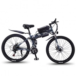 SXZZ Bicicleta de montaña eléctrica plegables SXZZ Bicicleta Eléctrica Plegable De Montaña De 26 Pulgadas, E-Bike De 27 Velocidades con Luz LED Destacada Y Frenos De Doble Disco, para Hombres Y Mujeres En Bicicleta De Viaje, Gris, A