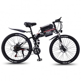 SXZZ Bicicleta SXZZ Bicicleta Eléctrica Plegable De Montaña De 26 Pulgadas, E-Bike De 27 Velocidades con Luz LED Destacada Y Frenos De Doble Disco, para Hombres Y Mujeres En Bicicleta De Viaje, Negro, A