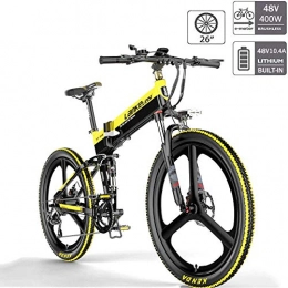 TCYLZ Bicicleta de montaña eléctrica plegables TCYLZ E-Bike Bicicleta de montaña eléctrica de 26 pulgadas, bicicleta de montaña, plegable, 48 V, 10, 4 Ah, batería de litio de 400 W, motor estable sin escobillas para bicicleta eléctrica para adultos