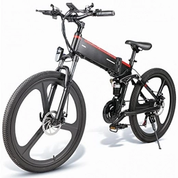 TGHY Bicicleta de montaña eléctrica plegables TGHY Bicicleta de Montaña Eléctrica Plegable de 26" Motor de 48V 350W Batería Extraíble de 10Ah Pantalla LCD con USB Asistencia de Pedaleo 21 Velocidades 35kh Suspensión Total, Negro