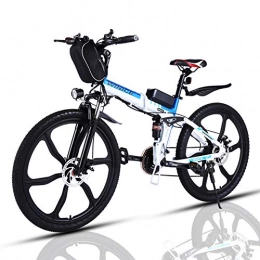 Vivi Bicicleta VIVI Bicicleta Electrica Plegable 350W Bicicleta Eléctrica Montaña, Bicicleta Montaña Adulto Bicicleta Electrica Plegable con Rueda Integrada de 26", Batería de 8 Ah, 32 km / h Velocidad MÁX