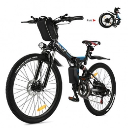 Vivi Bicicleta Vivi Bicicleta Eléctrica Plegable, 26" Bicicleta Montaña Adulto, Bicicleta Electrica Montaña, 250W Bicicletas Eléctricas con Batería Extraíble De 8Ah, Profesional 21 Velocidades, Suspensión Completa