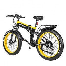 WZW Bicicleta WZW 1000W Adulto montaña Bicicleta Electrica 26 Pulgadas 4.0 Gordo Neumático Plegable Bicicleta eléctrica 48 V / 12, 8 Ah Litio Batería Electrónico Bicicleta 21 Velocidad Engranajes