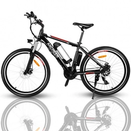 Ancheer Bicicletas de montaña eléctrica ANCHEER Bicicleta Electrica, Bicicletas Adulto 26 Pulgadas, E-Bike de Montaña, Motor de 350 W, Batería de 36V / 8Ah, 21 Engranaje de Velocidad, Frenos de Disco Hidráulico Shimano