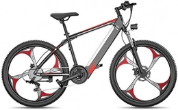 RDJM Bicicleta Bici electrica, Eléctrica de bicicletas de montaña, de 26 pulgadas Fat Tire híbrido suspensión de bicicleta de montaña E-Bici completa, 27 Frenos Power System velocidad de absorción de disco mecánico