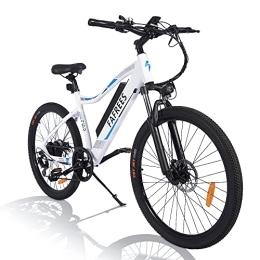 Fafrees Bicicleta Bicicleta eléctrica Fafress F100 de 26 pulgadas, para hombre, motor de 250 W, con batería de 48 V / 11, 6 A, 7 velocidades, Shimano 25 km / h, 150 kg, resistente al agua IP65, color blanco