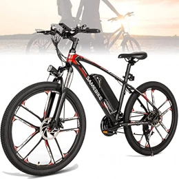 CHEIRS Bicicletas de montaña eléctrica CHEIRS Bicicleta eléctrica de 26"para Bicicleta de montaña eléctrica, batería extraíble de Iones de Litio de 350 W 48 V 8 Ah, hasta 35 km / h con 21 velocidades, Black